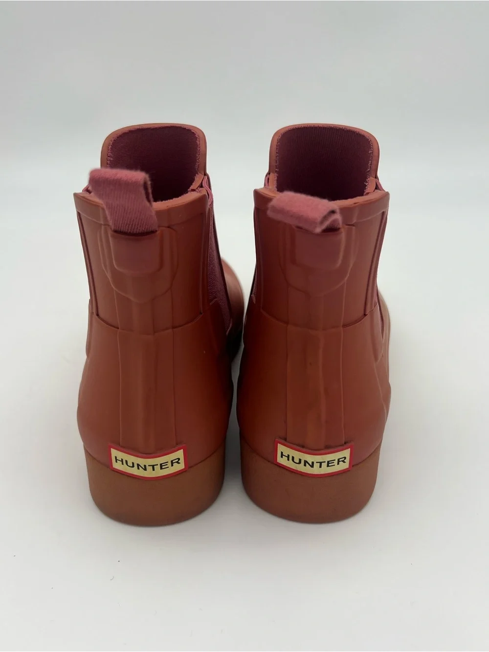 Hunter Women's Chelsea Rain Boots Rust Red refined size 6 short shoes slip on - Picture 2 of 10